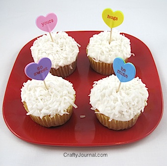 Valentine conversation heart Cupcakes idea