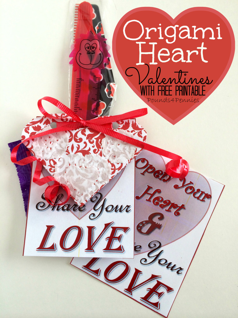 Origami Heart Valentines - Valentine Gifts to Make for Kids - Pounds4Pennies