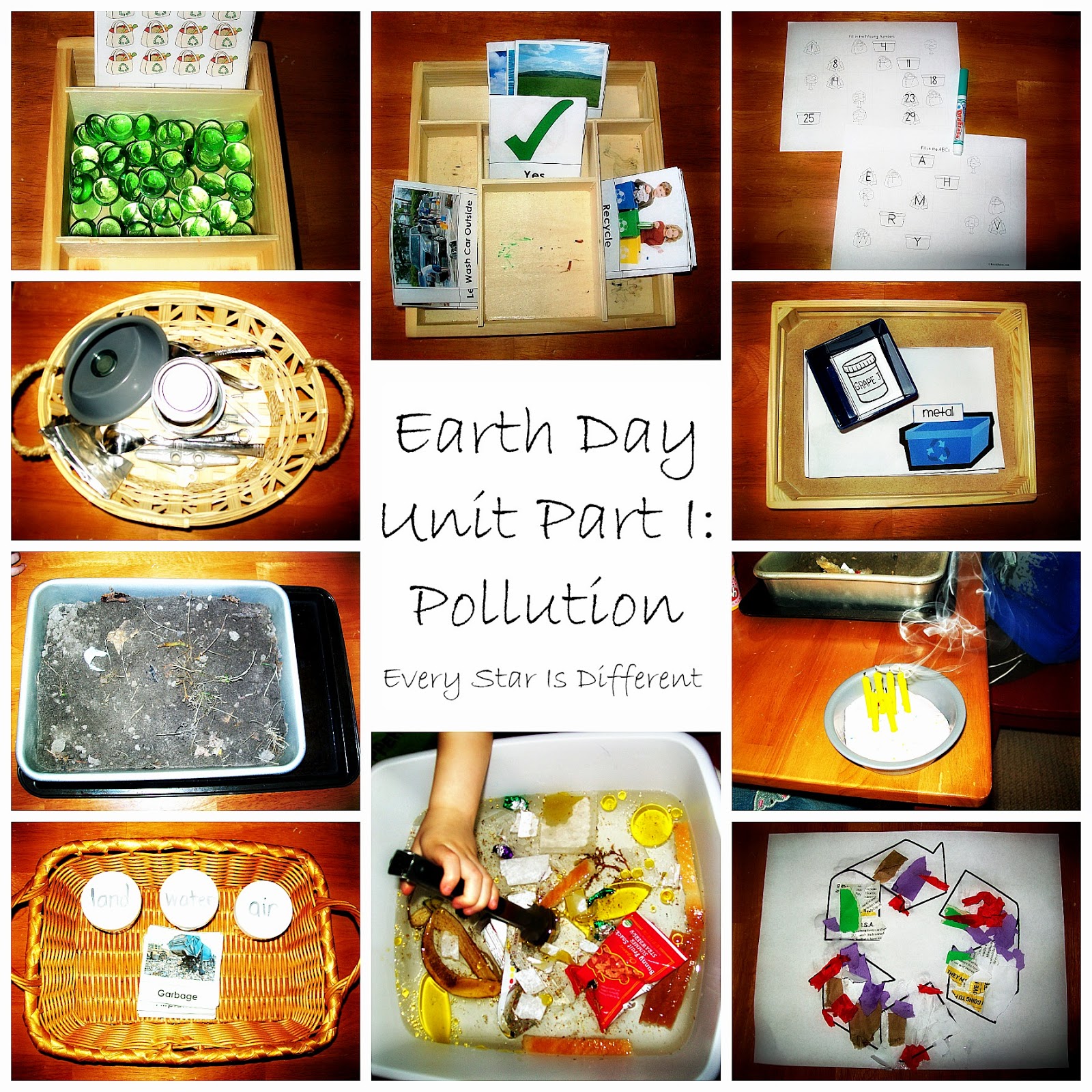 Earth Day Pollution Kids Learning activities