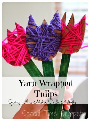 Yarn Wrapped Tulips Flower Crafts to Make