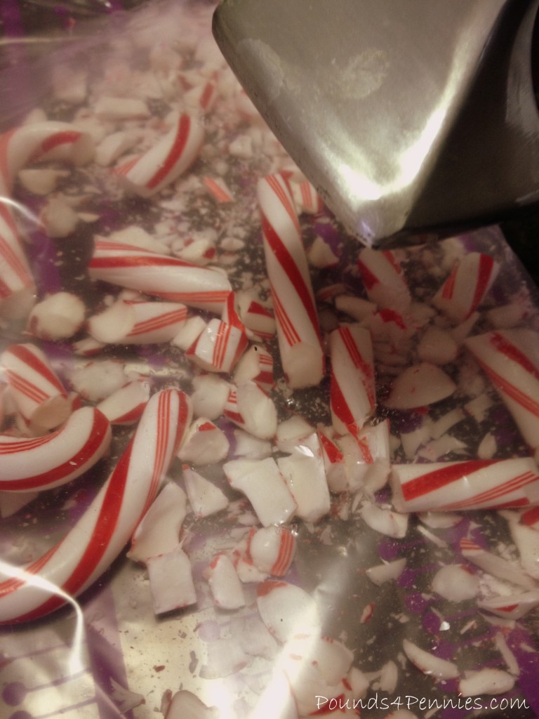 Crushing peppermint candy canes
