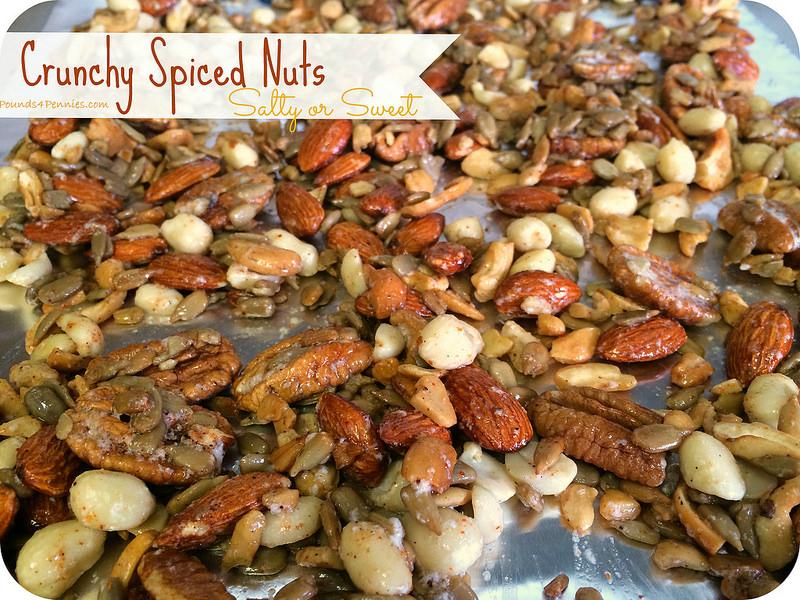 Try these Crunchy Spiced Nuts for a high protein snack. Click to see secret ingredient. 
