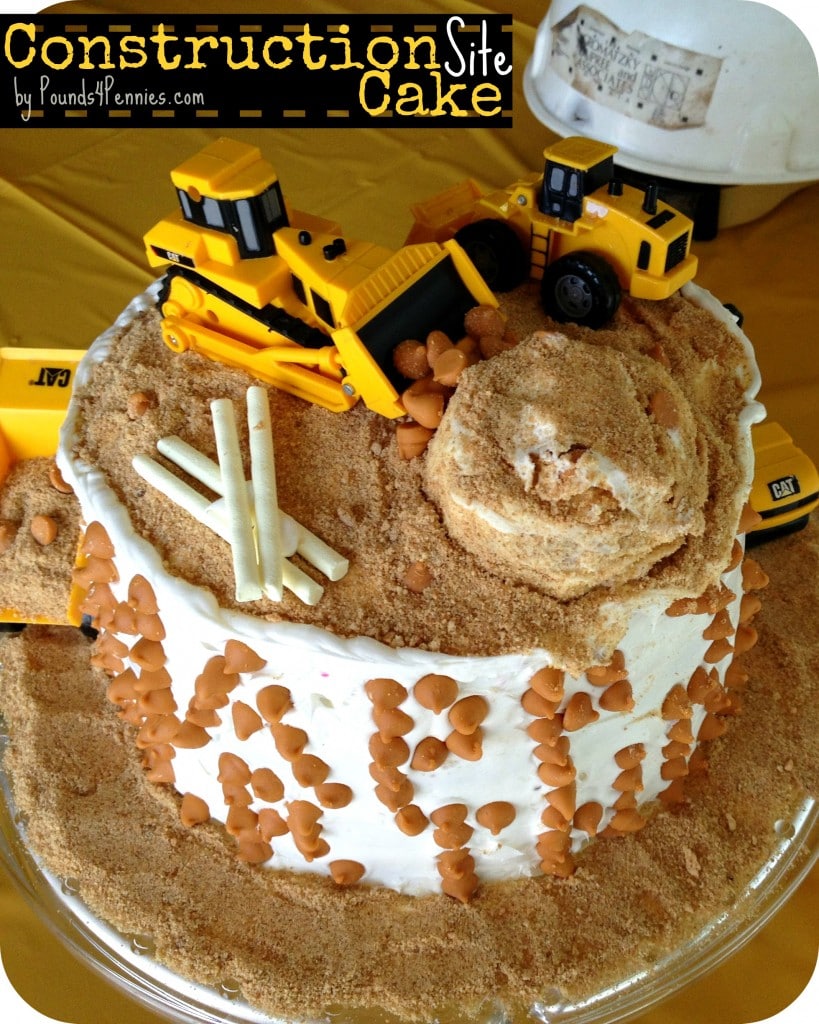 The Easiest Construction Cake to Make for a construction birthday party - Pounds4Pennies