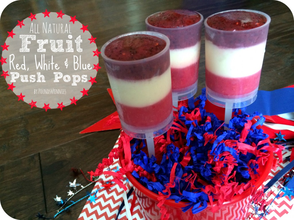 Red White Blue push pops - Fruit popsicles
