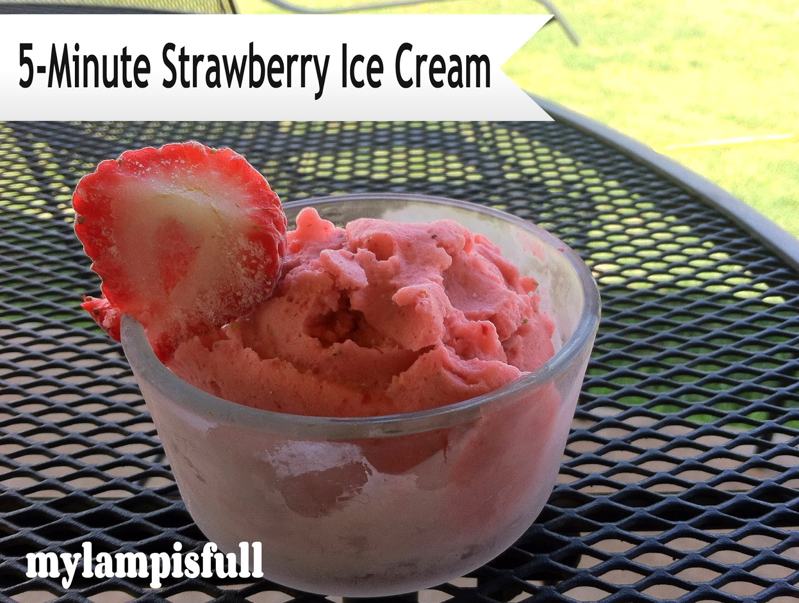 5 Minute Strawberry Ice Cream Summer snack idea