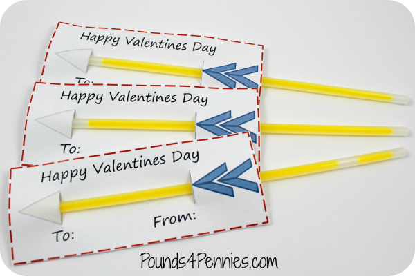 Easy Glow Stick Valentines day cards