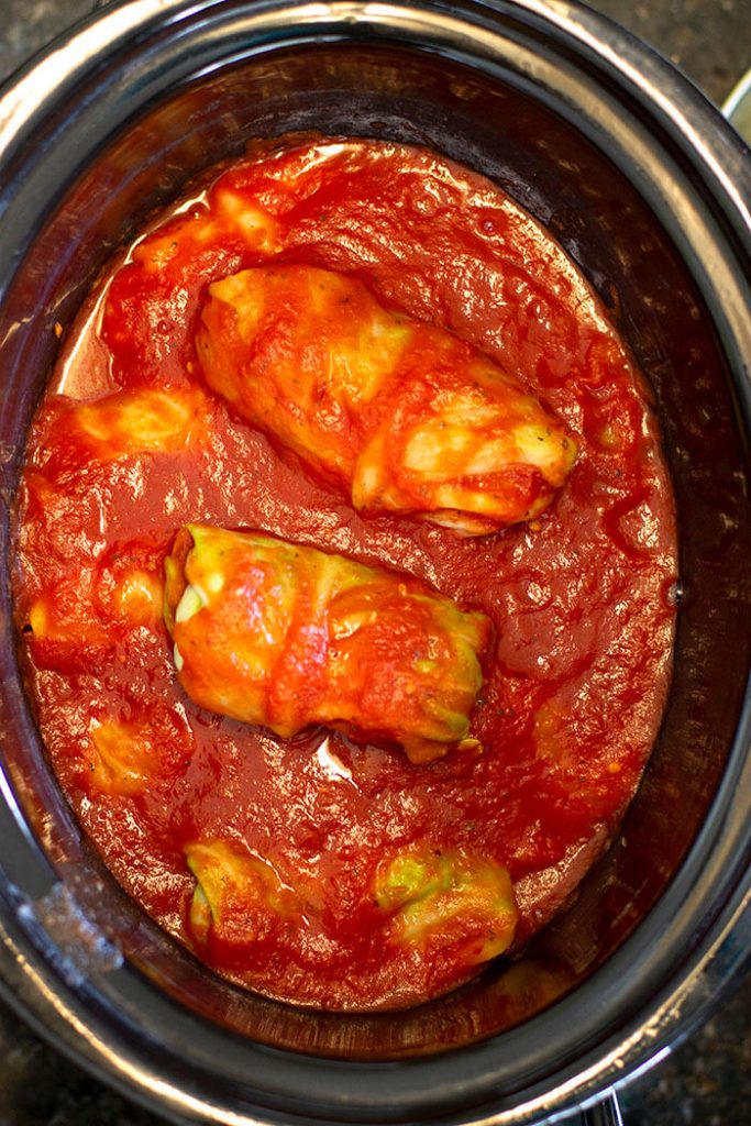 Stuffed Slow Cooker Cabbage Rolls Make Ahead Meal | Mainly Homemade